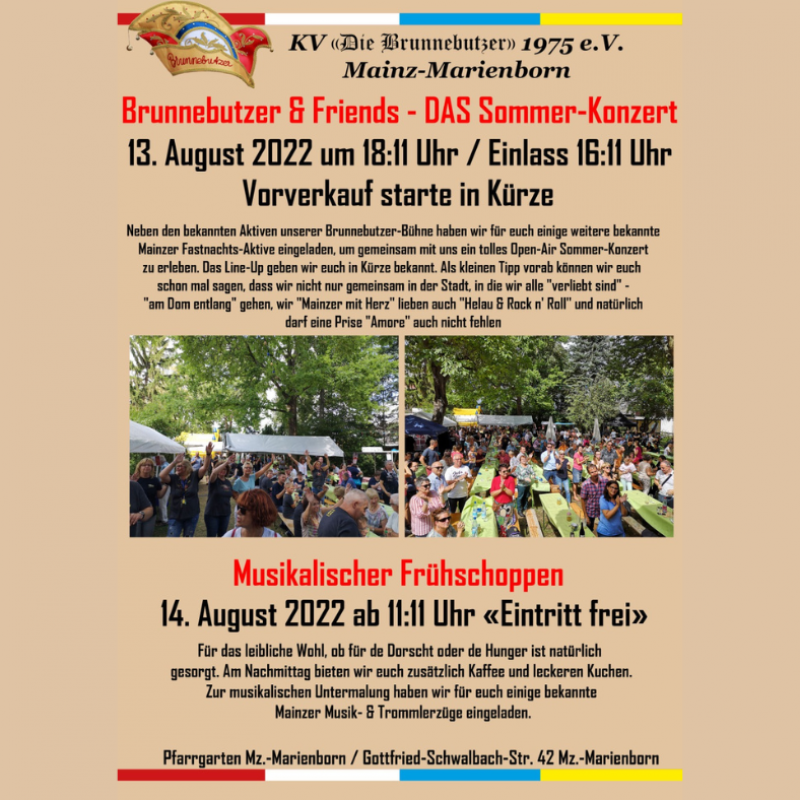 Sommerfest 2022 des Karnevalvereins "Die Brunnenbutzer"