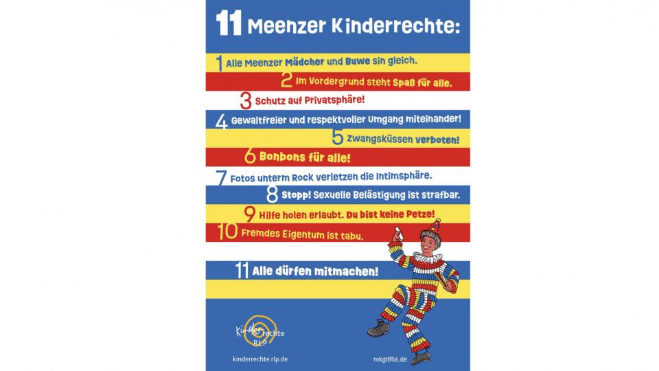 Mainz bekommt elf Kinderrechte für die Fastnacht - Kleppergarde präsentiert in Kooperation mit dem Jugendministerium die 11 Mainzer Kinderrechte image